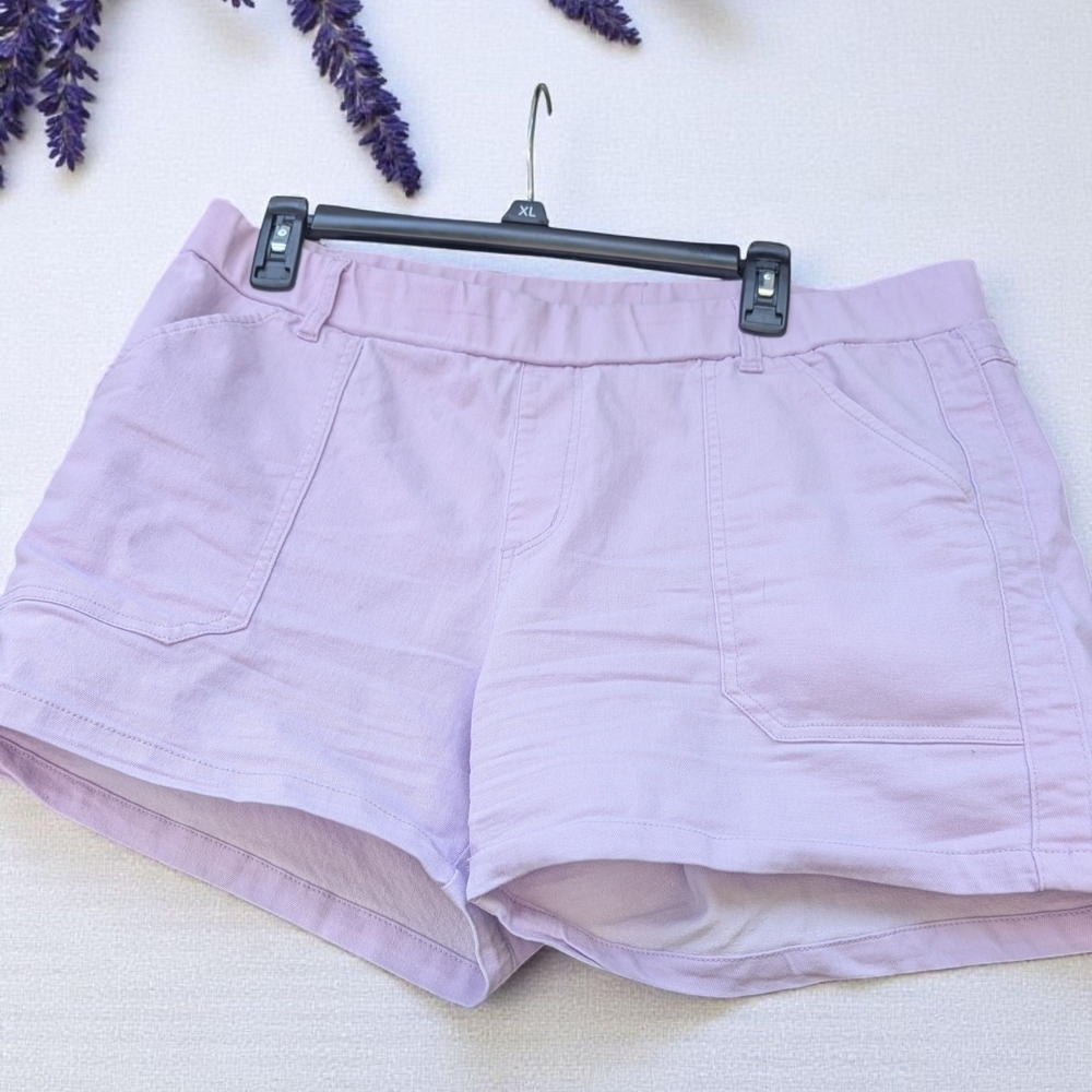 HVEPUO Jean Shorts High Waisted Summer Cotton Stretchy Casual Pull On XL (EUC) - Picture 3 of 13